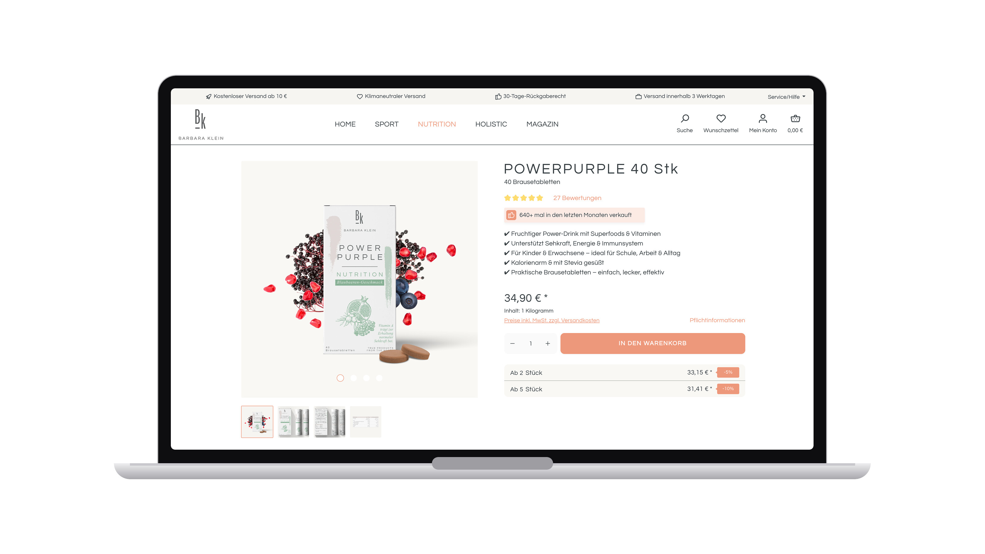 Ziel der Anzeigen: Produktseite im Shop