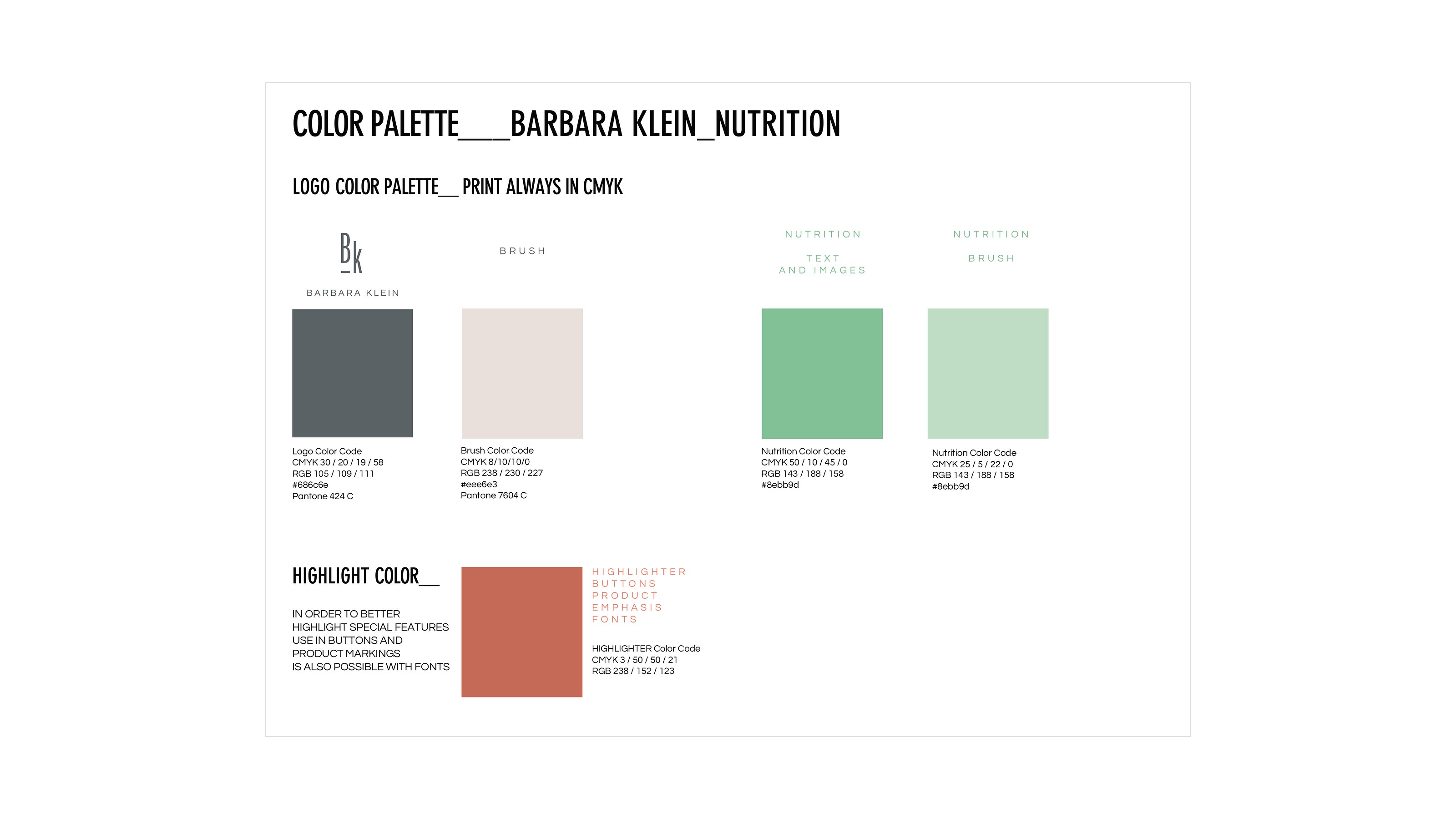 Farbpalette Nutrition