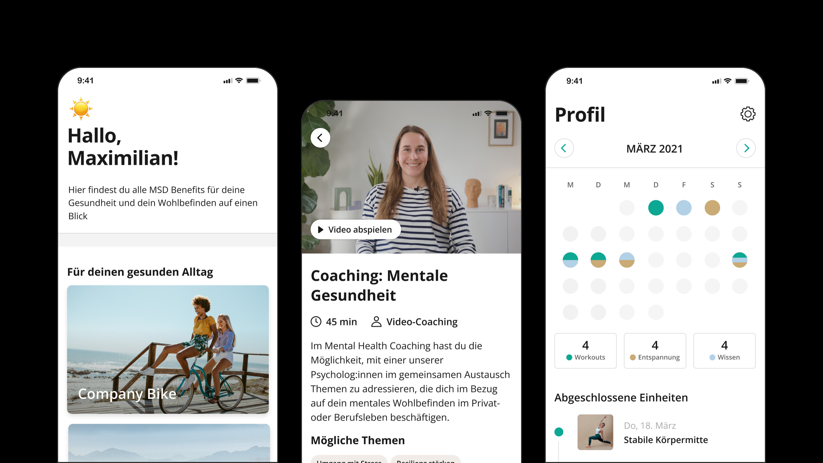 Start, Video Coaching, Profil