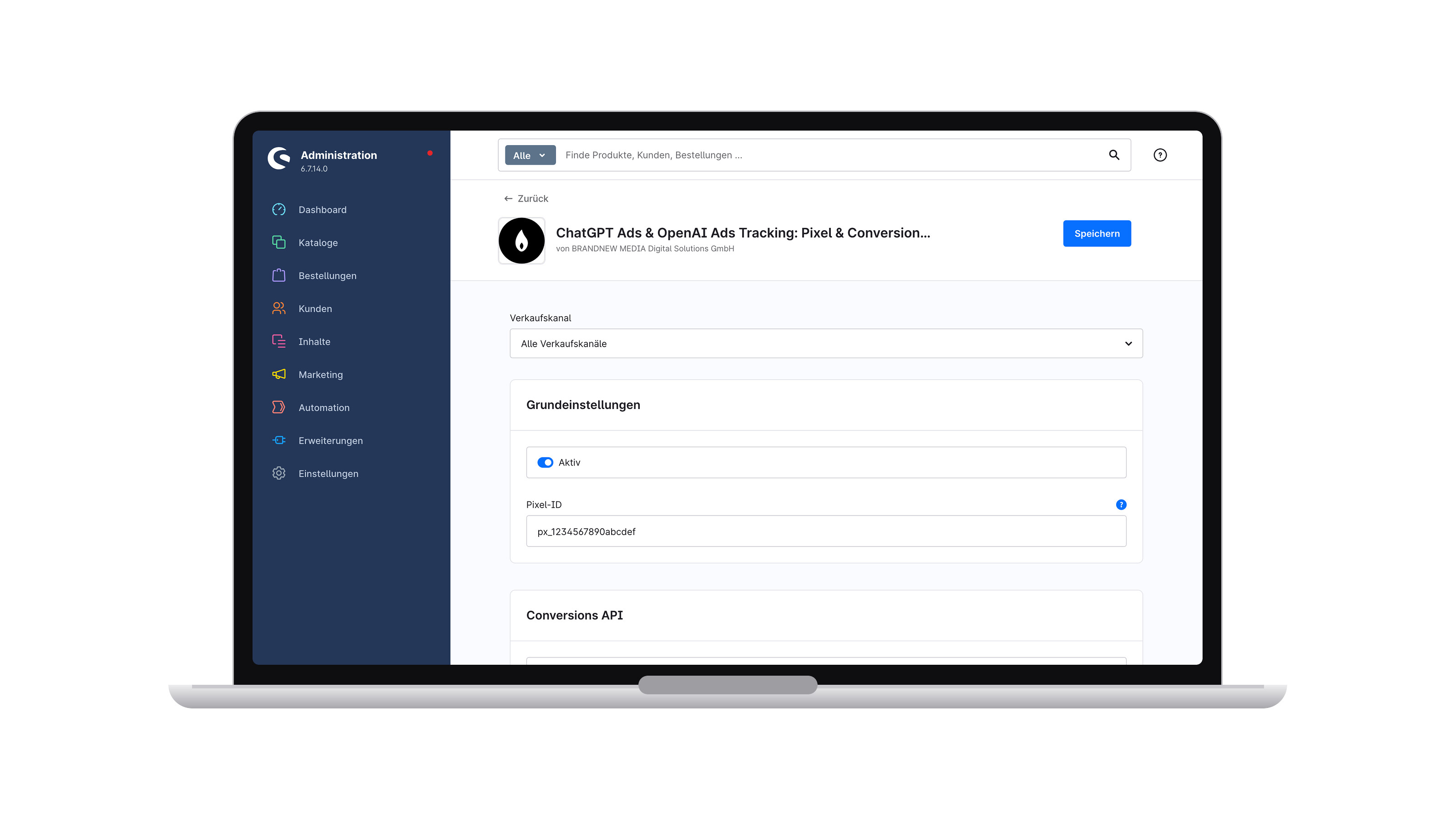 Plugin Konfiguration in der Shopware Administration