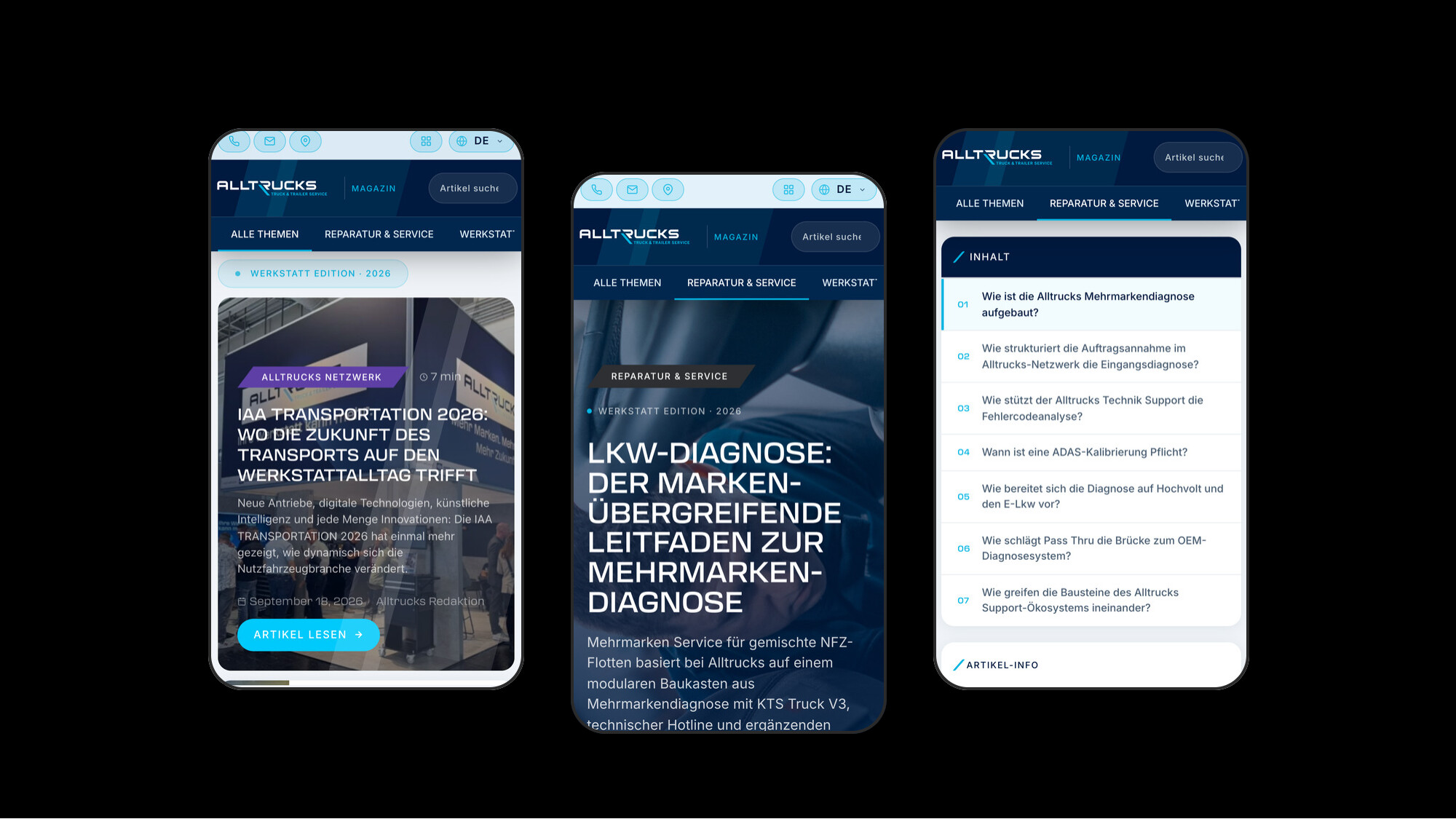 Alltrucks Magazin auf dem Smartphone