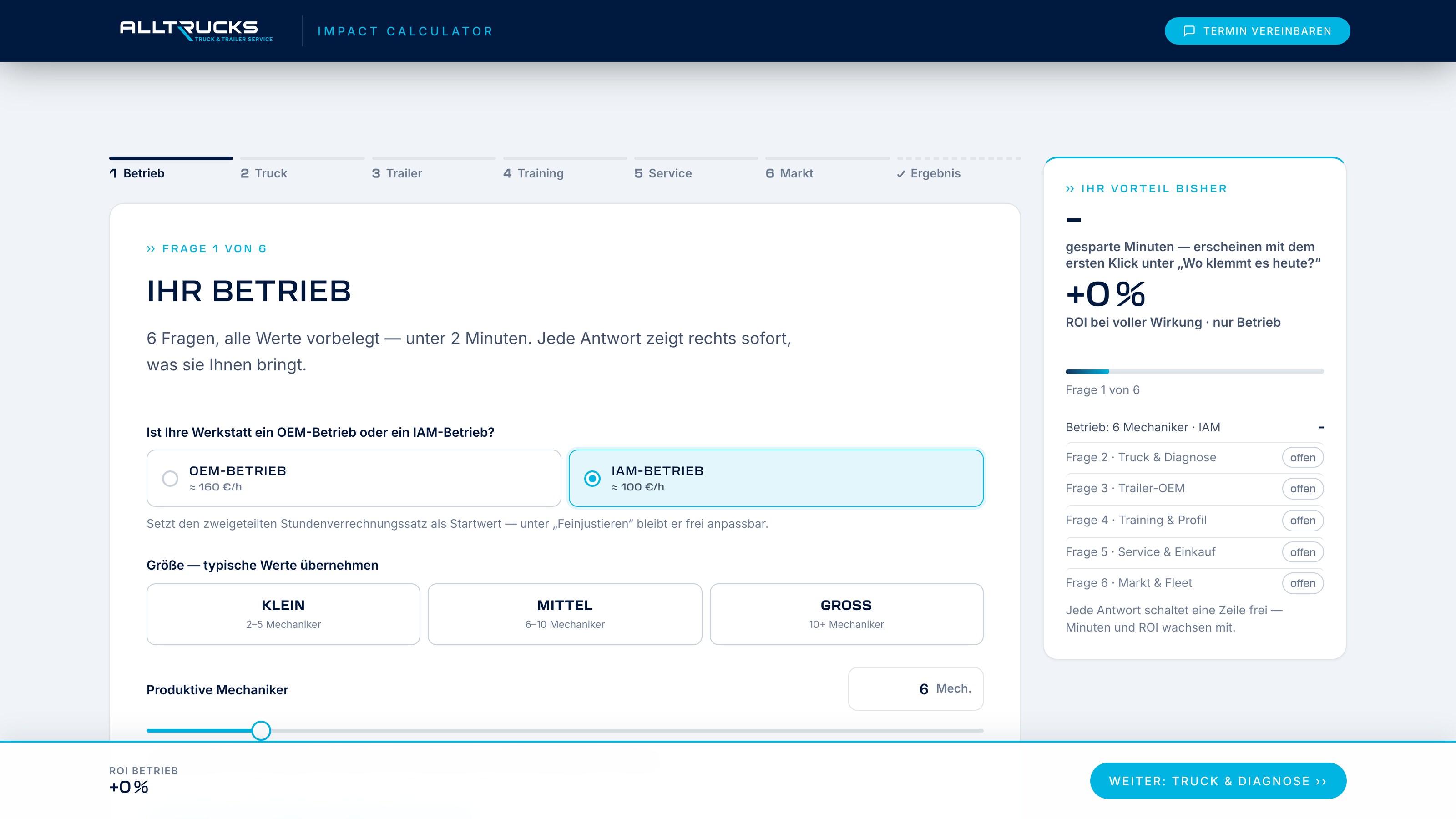 Einstieg in den Business Impact Calculator