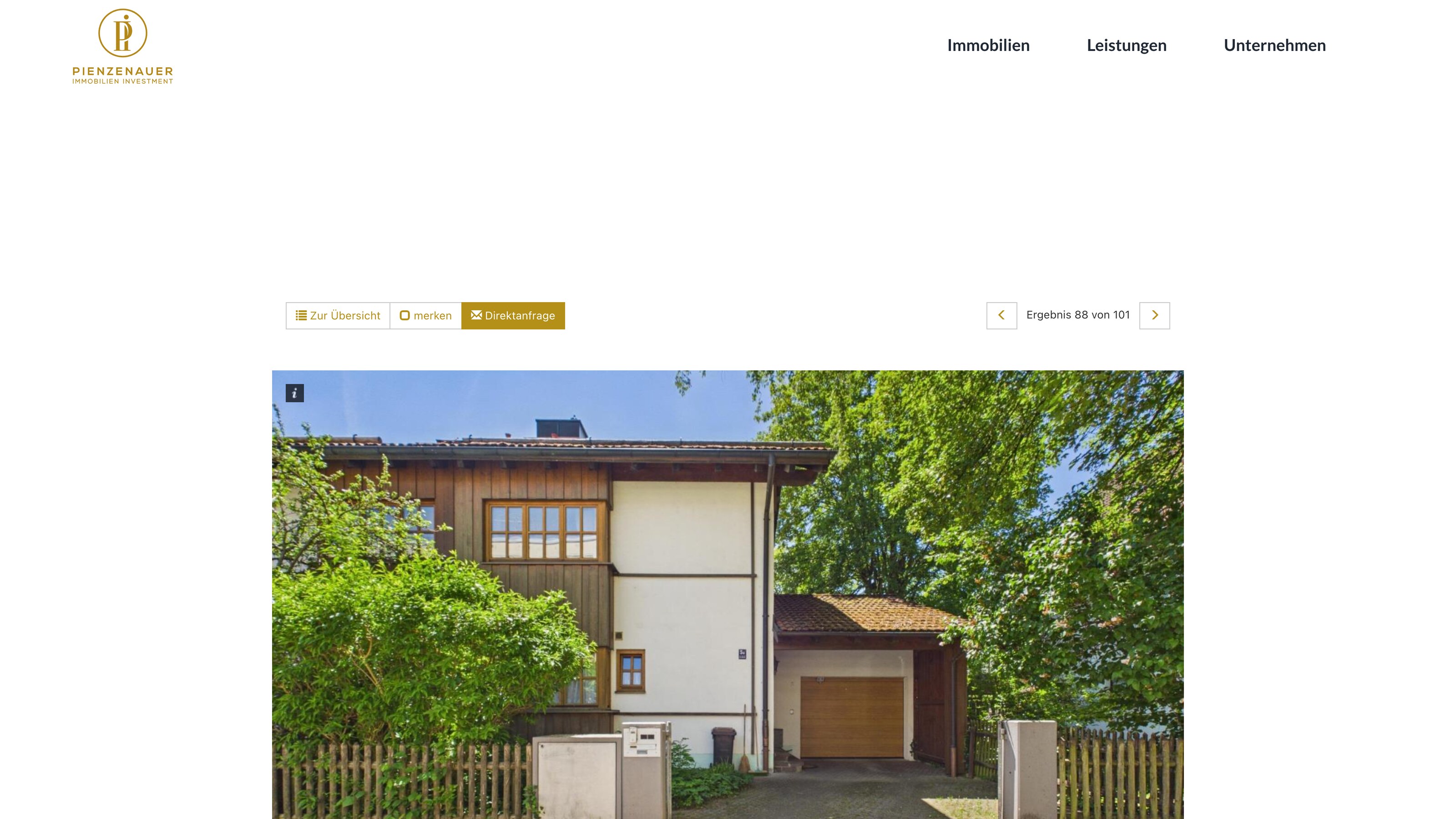 Objektseite aus der Maklersoftware