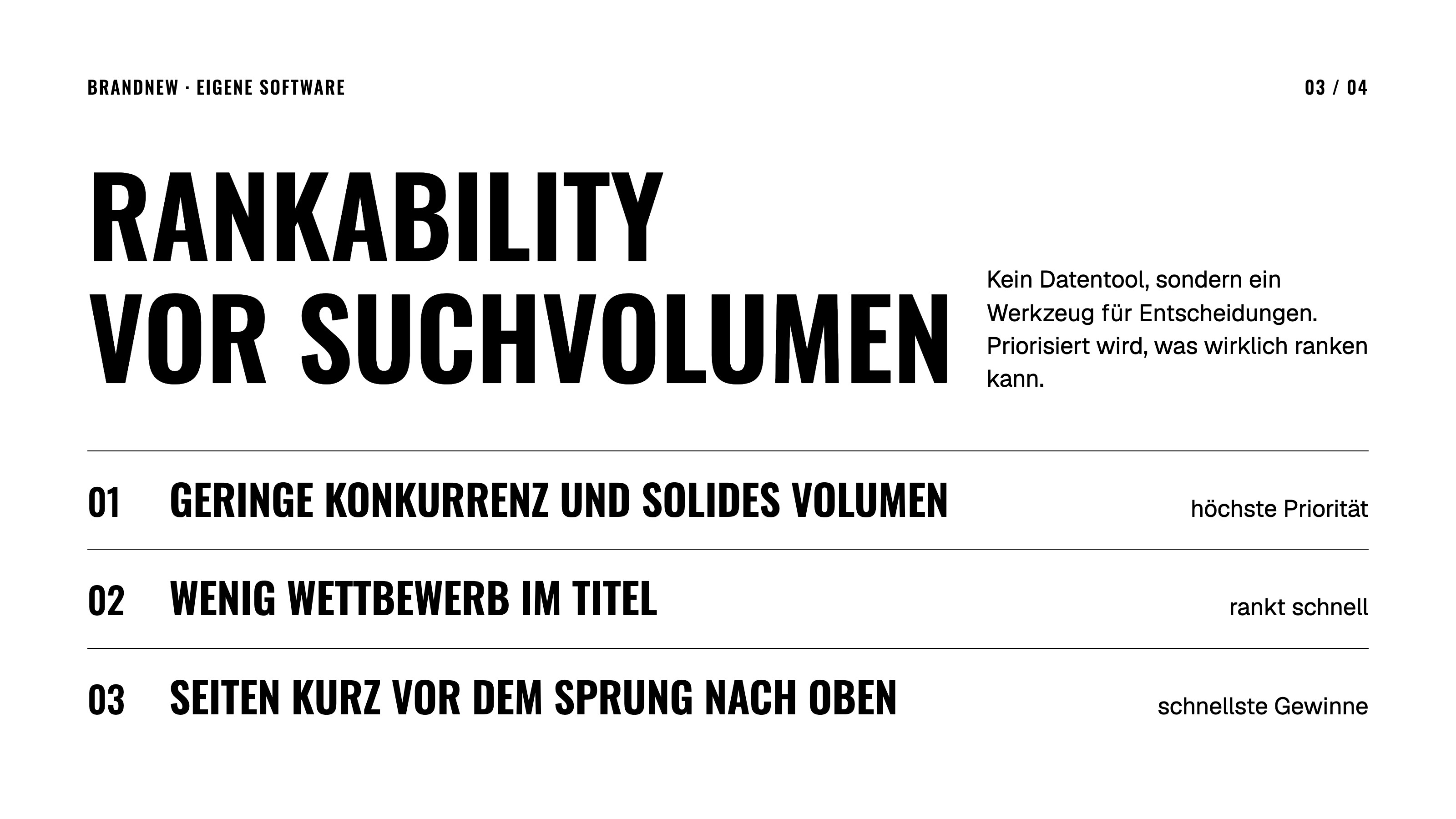 Rankability vor Suchvolumen